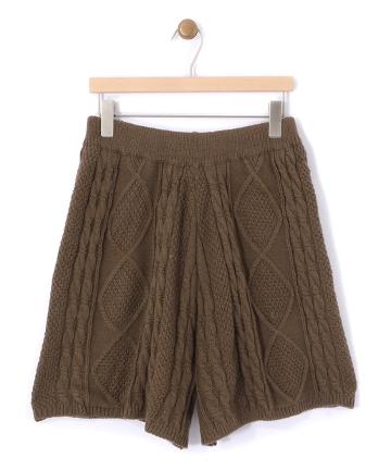 ケーブルニットショートパンツ