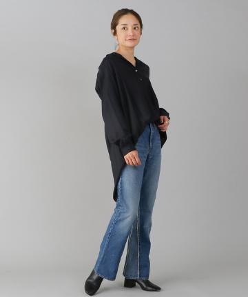 ヘンリーネックギャザーシャツ