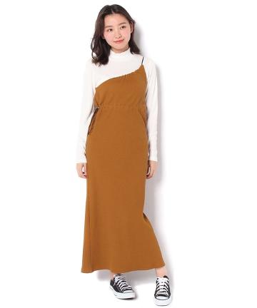 ワンショルスリットワンピース