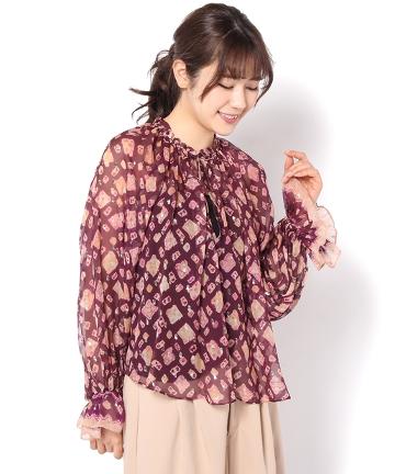 ULLAJOHNSON金箔袖ボリュームブラウス