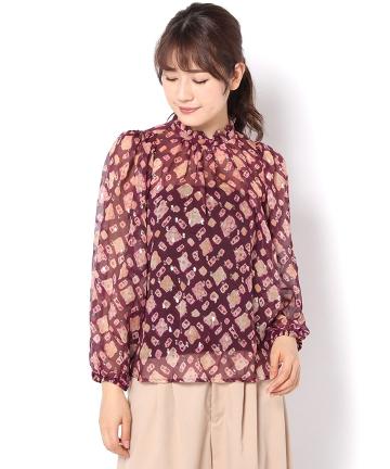 ULLAJOHNSON金箔襟フリルブラウス