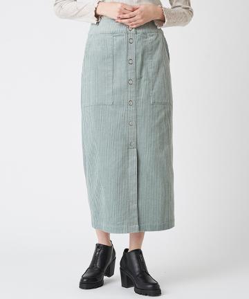 前釦コーデュロイタイトスカート