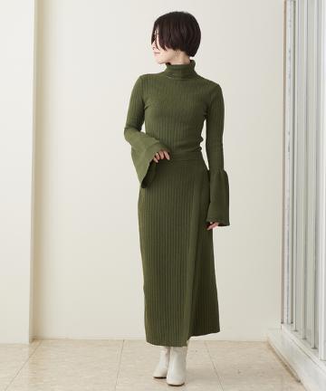 フレアスリーブニットセットワンピース