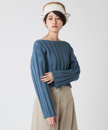 ワイドリブショートニット