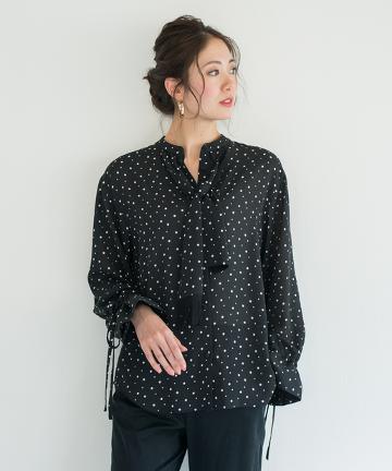 【PEELSLOWLY】ドットボウタイブラウス