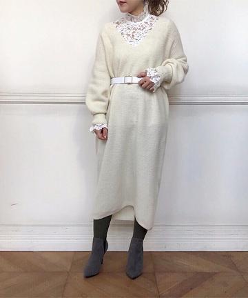ホールニットワンピース