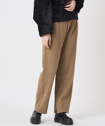 針抜きワッフルスリットパンツ