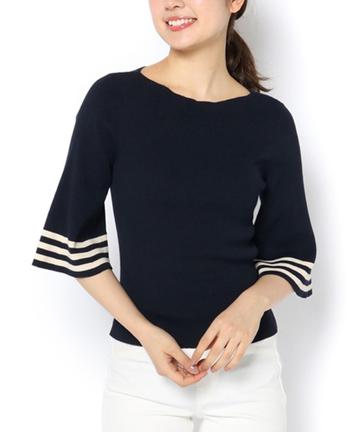 【DEMYLEE】袖ボーダーニット