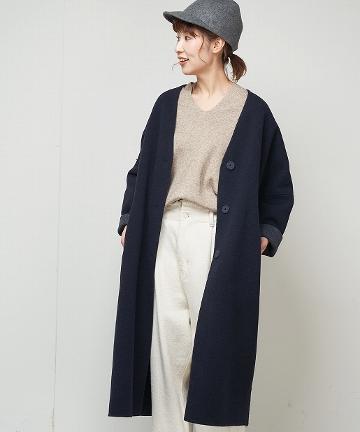 エアヤーンリバーシブルＶネックコート