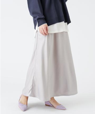 【Omekashi】サテンマーメイドミディスカート