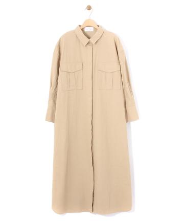 【Omekashi】ミリタリーシャツワンピ