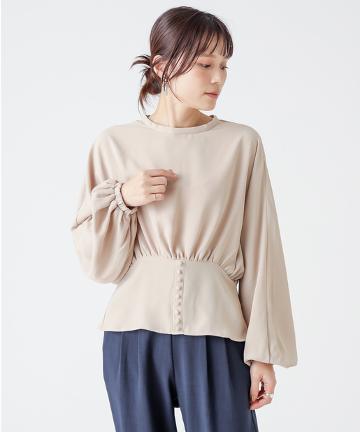 【Omekashi】ウエストボタンブラウス