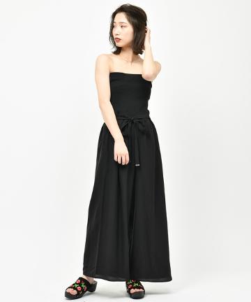 2wayワイドパンツ/ベアトップオールインワンサロペット