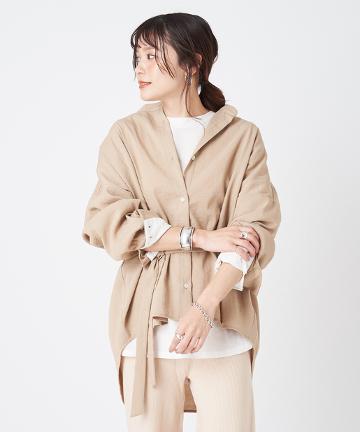 【Omekashi】ウエストリボンBIGシャツ