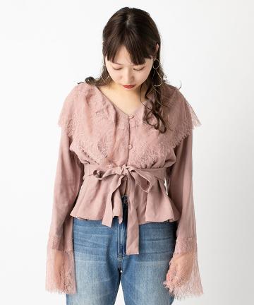 レース衿ヴィンテージ風ブラウス