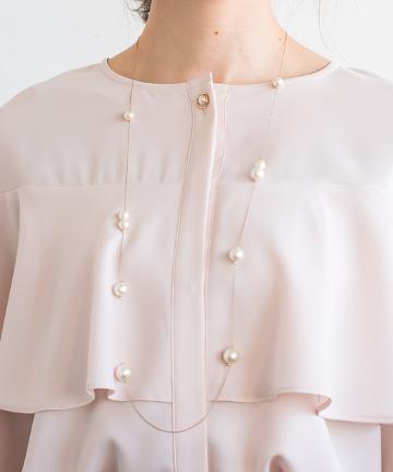 ランダムコットンパールロングネックレス