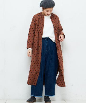 小花刺繍前アキワンピース