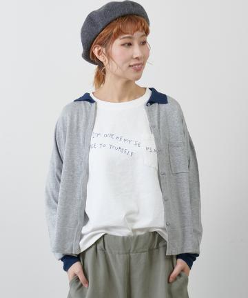 襟付きカーディガン