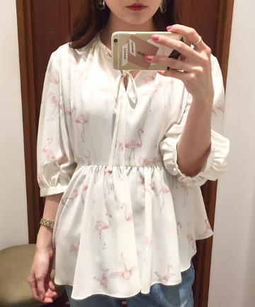 【Awfully】フラミンゴブラウス