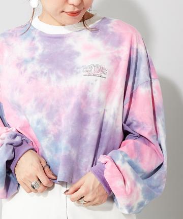 タイダイショート丈ロンTEE