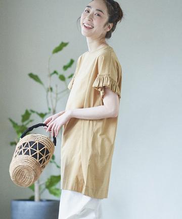 フリル袖半袖チュニック