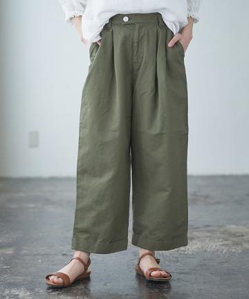 リネンカルゼバイオワッシャー２タックパンツ