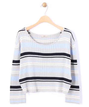 マルチボーダーショートニット