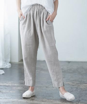 【日本製】リネンテーパードパンツ