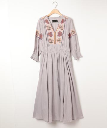 【Omekashi】アフリカンエンブロワンピース