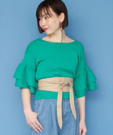 【Omekashi】袖ティアードニット