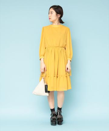 ティアード袖リボンワンピース