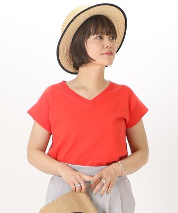 ワイドリブVネックニットプルオーバー