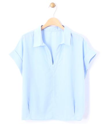 【Omekashi】サテンスキッパーシャツ