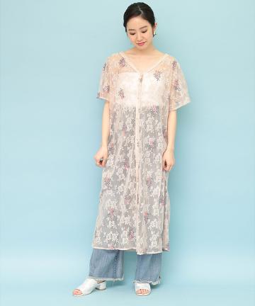 レース×刺繍ガウンOP