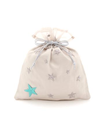 スター刺繍巾着バック