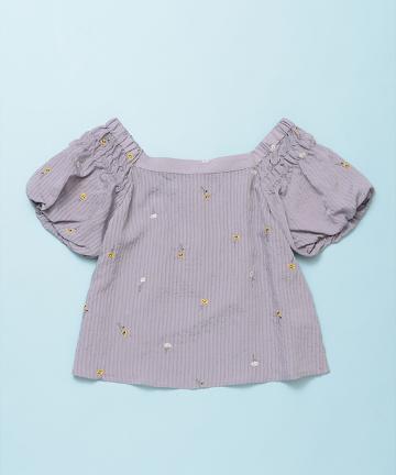 カラフルフラワー刺繍ブラウス