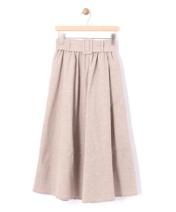 【Omekashi】ベルト付ギャザースカート