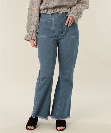 フリンジフレアデニム