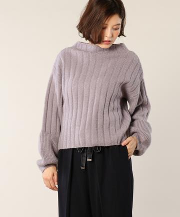 袖編地切り替えプルオーバー