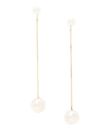 【Omekashi】スネークチェーンパールピアス