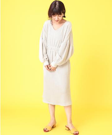 ラメ裏毛ワンピース