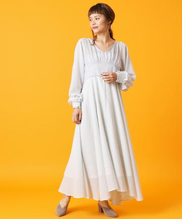 【Omekashi】ストライプ切替ワンピース