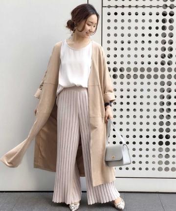 フェイクスエードロングコート