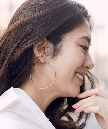 (細)シンプルフープピアス