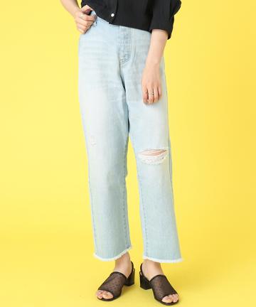 ハイウエストダメージデニム