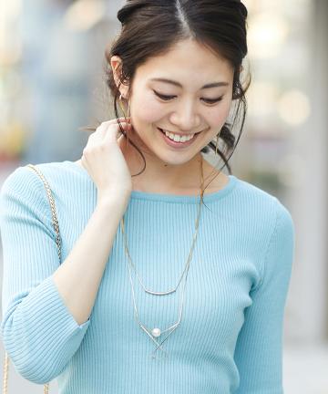 ツイストパーツ2連ネックレス