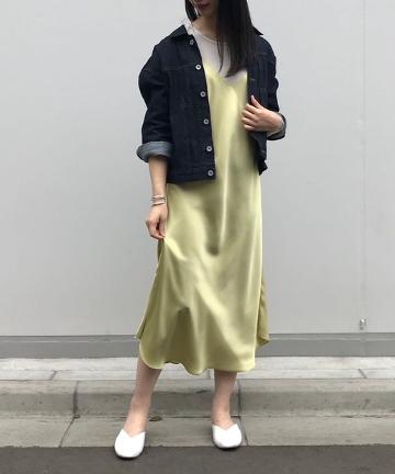 バッククロスサテンキャミOP