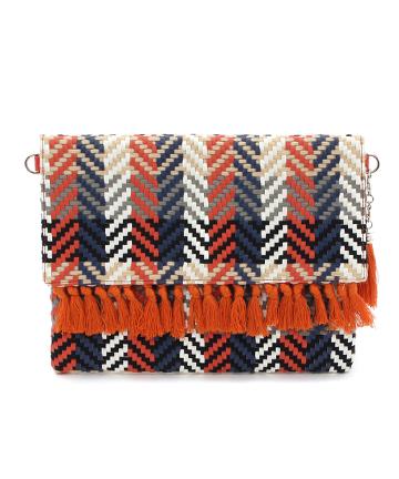 フリンジカラフルクラッチバッグ