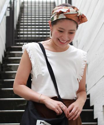 【Omekashi】肩テープTシャツ