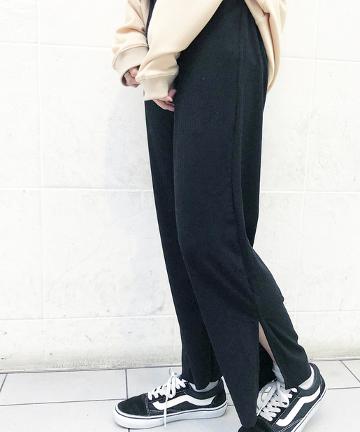 リブスリットパンツ